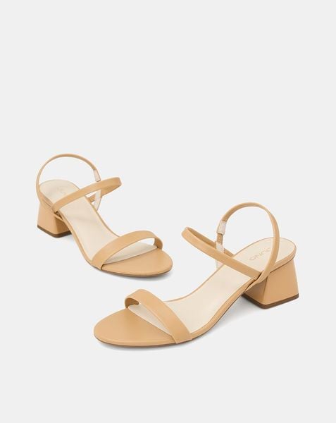  Giày Sandal Gót Thấp Quai Ngang 