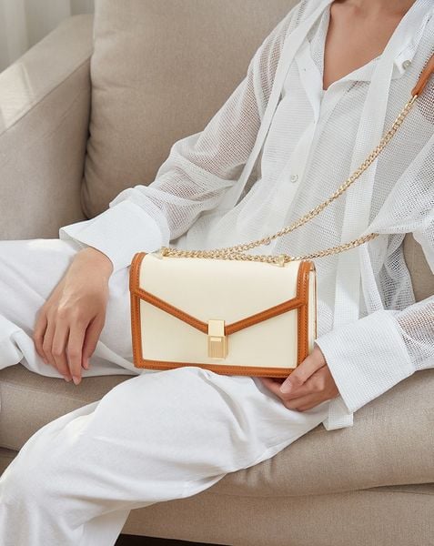  Túi Xách Nhỏ Nắp Gập Trang Trí Khoá 