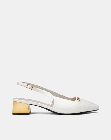  Giày Cao Gót Gót Trụ Phối Khoá Jn 