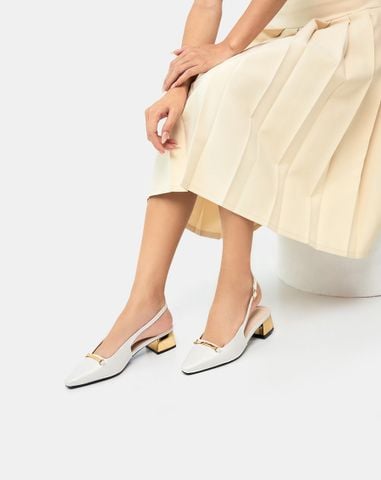  Giày Cao Gót Gót Trụ Phối Khoá Jn 