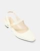 Giày Cao Gót Slingback Gót Vuông Phối Khóa Trang Trí