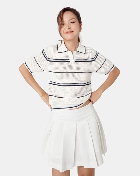  Áo knit polo ngắn tay 