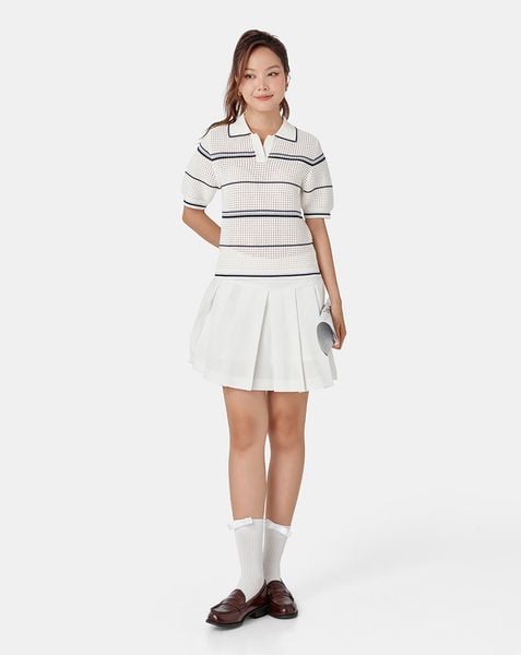 Áo knit polo ngắn tay