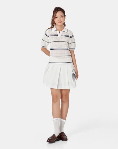  Áo knit polo ngắn tay 
