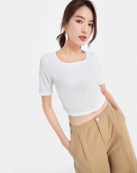 Áo thun crop top cut out lưng