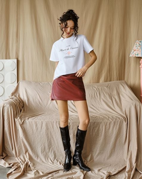  Áo thun form boxy in  