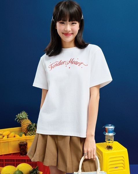 Áo thun form Regular tay ngắn in silicon Tender Heart