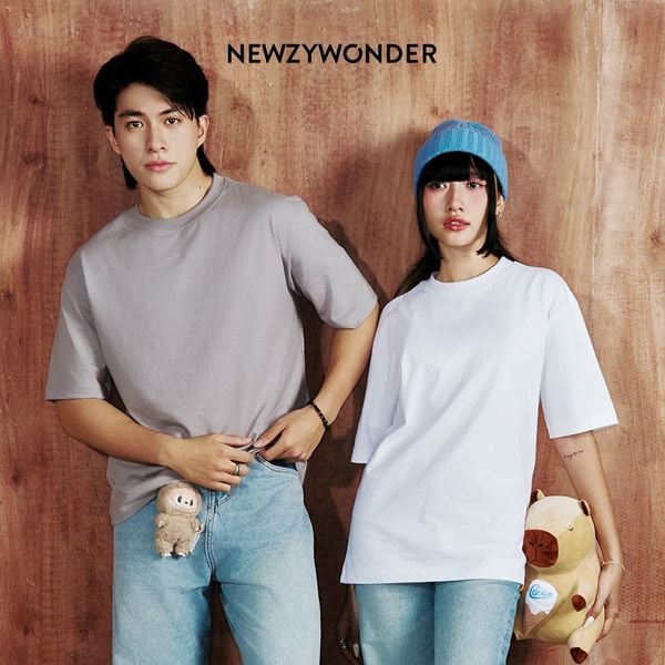 Áo thun trơn unisex Newzy Wonder oversized 100% cotton NZATH001