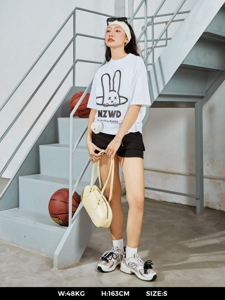  Áo thun unisex Newzy Wonder oversized 100% cotton in Stalker Rabbit NZATH004 