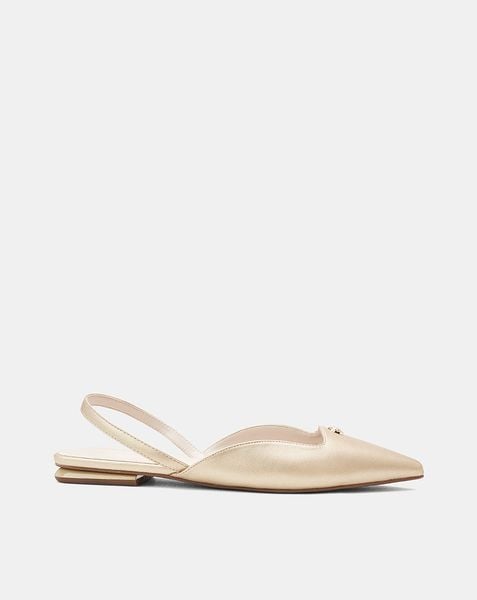Giày Búp Bê Slingback Bệt Phối Khóa Trang Trí