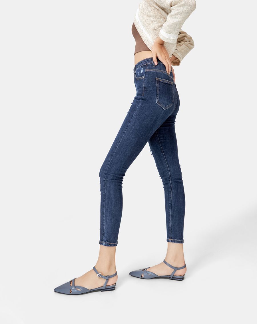 Giày búp bê mũi nhọn mặt giày cách điệu JNBB03084 hover