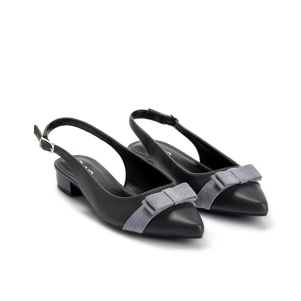  Giày búp bê mũi nhọn phối nơ BB03011 