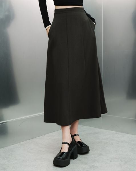  Chân váy midi phối viền lưng 