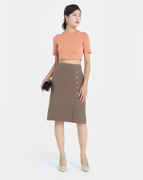 Chân váy midi xẻ