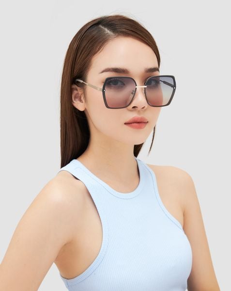  Mắt kính vuông kim loại phối nhựa 