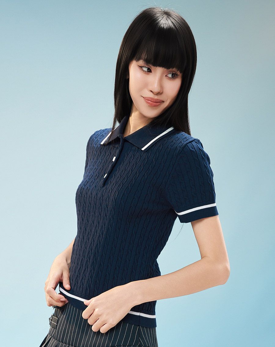 Áo dệt kim kiểu vặn thừng
