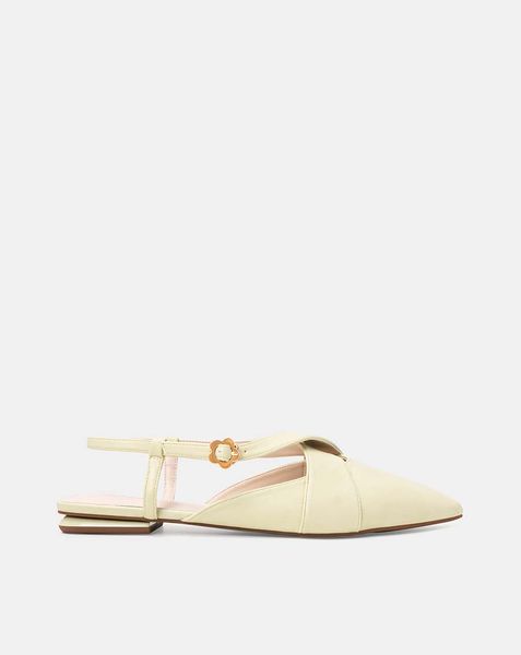 Giày búp bê quai chéo gắn khoá hoa trang trí JNBB03086