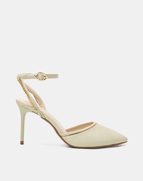 Giày cao gót phối xích gắn khoá evil eye JNCG09149