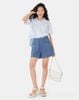 Quần short denim phối lưng thun