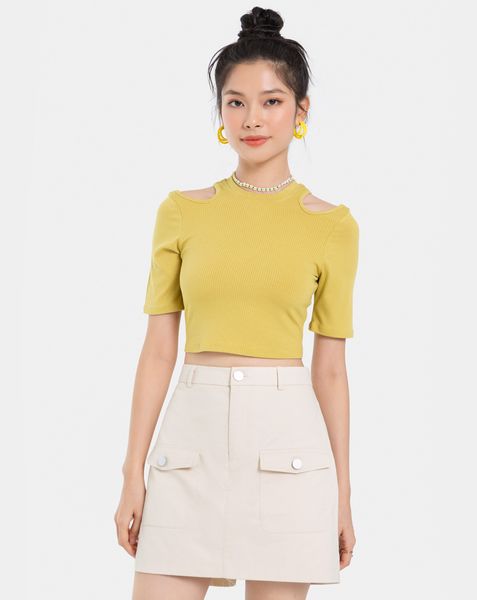 Áo thun croptop xẻ vai JNATH020