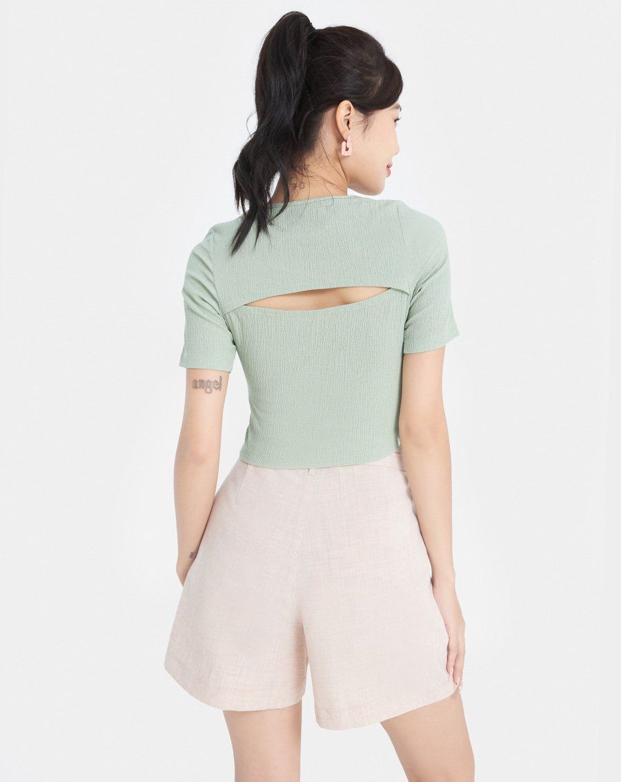 Áo thun crop top cut out lưng JNATH022 hover