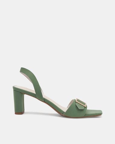  Giày sandal mũi vuông khóa trang trí 