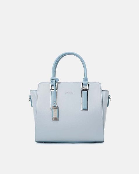  Túi xách trung tote charm trang trí phối 2 màu 