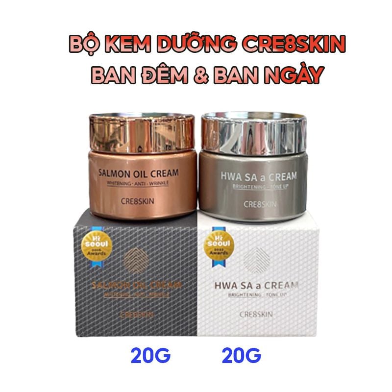 Kem Dưỡng Da Cá Hồi Cre8skin Hỗ Trợ Dưỡng Trắng, Cải Thiện Da Lão Hóa Salmon Oil Cream 80g