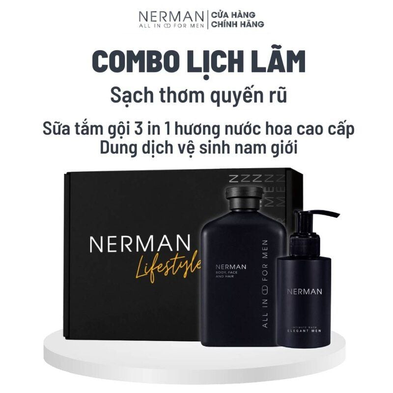 Dung Dịch Vệ Sinh Nam Nerman Perfume Intimate Wash Elegant Men 100ml (Che tên sản phẩm khi giao hàng)