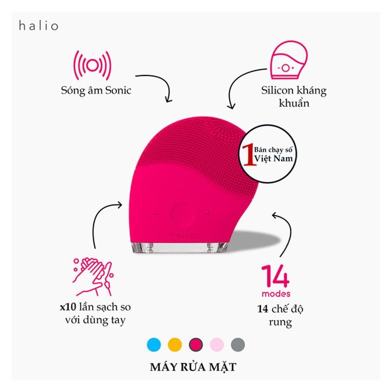 Máy Rửa Mặt Halio Sonic Wave Facial Cleansing & Massaging Device