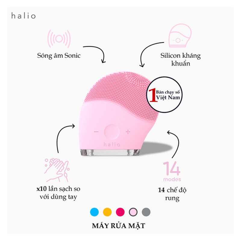 Máy Rửa Mặt Halio Sonic Wave Facial Cleansing & Massaging Device