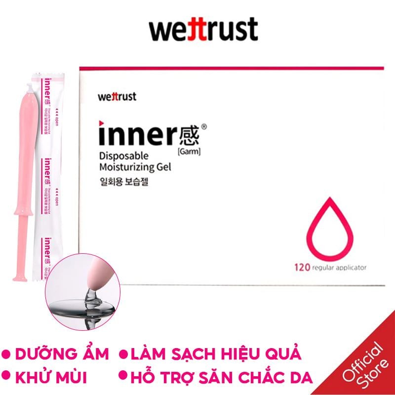 [1 Ống - Màu Hồng] Đũa Thần Dung Dịch Dạng Gel Làm Sạch & Dưỡng Ẩm Vùng Kín Wettrust Inner Disposable Moisturizing Gel 1.7g [che tên sản phẩm khi giao hàng]