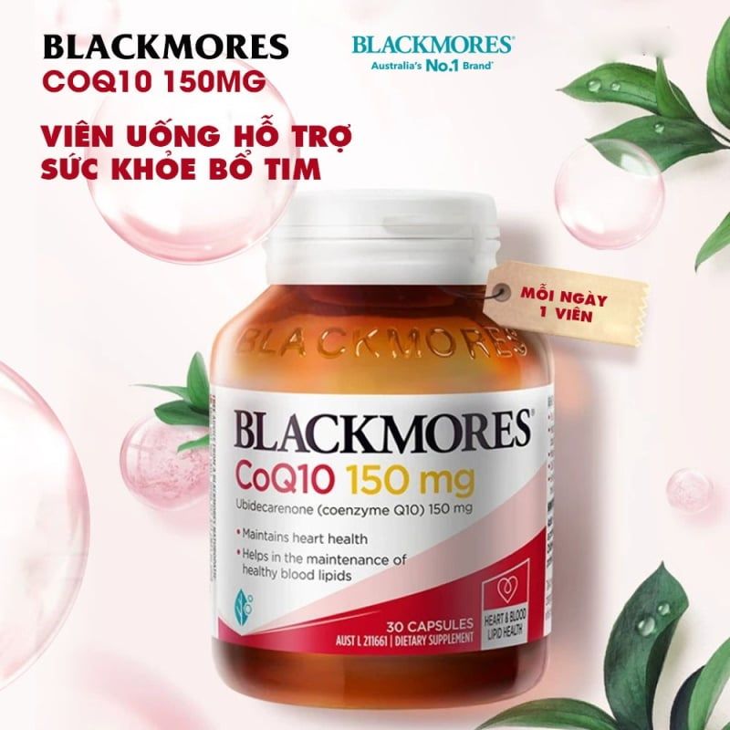 [30 Viên/Lọ] Viên Uống Hỗ Trợ Sức Khỏe & Tăng Đề Kháng Tim Mạch Blackmores Heart Health CoQ10 150mg (date 10/2025)