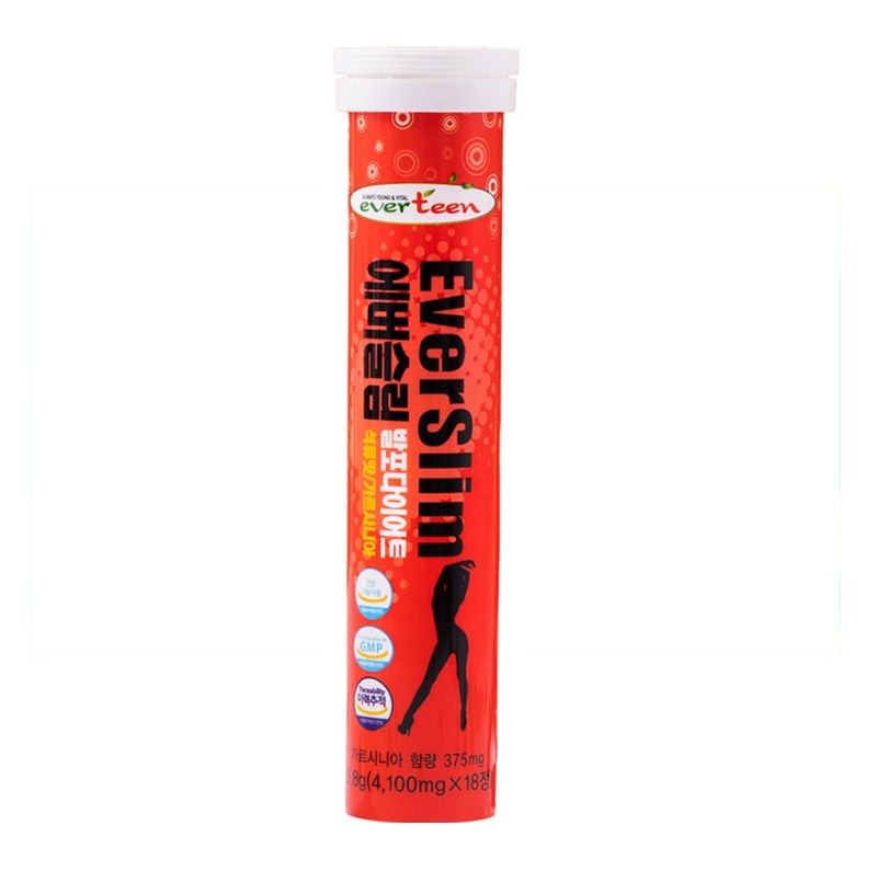 [18 Viên] Viên Sủi EverSlim Hỗ Trợ Giảm Cân Vị Chanh, Vị Lựu Flavor