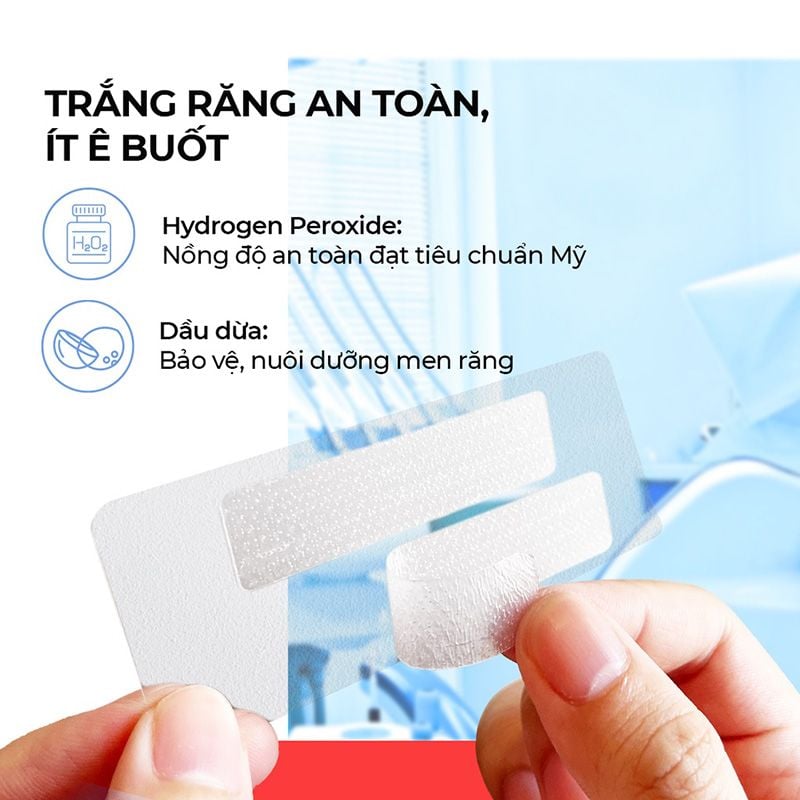 Miếng Dán Trắng Răng An Toàn Ít Ê Buốt Halio Teeth Whitening