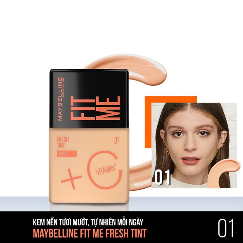 Kem Nền Tươi Mướt, Chống Nắng Bảo Vệ Da Maybelline New York Fit Me Fresh Tint SPF50/PA+++