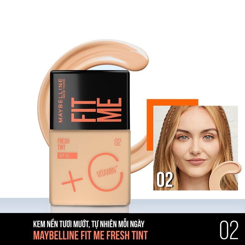 Kem Nền Tươi Mướt, Chống Nắng Bảo Vệ Da Maybelline New York Fit Me Fresh Tint SPF50/PA+++ 30ml