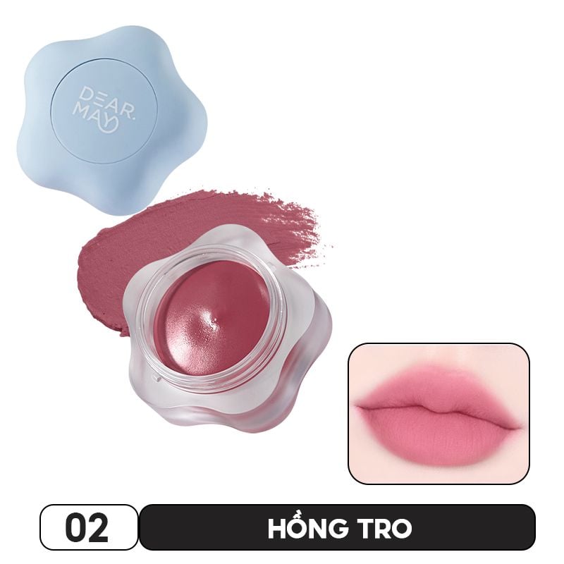 Son Kem Bùn Kiêm Má Hồng Mờ Lì Thuần Chay Dearmay Pure Falling Mood Lip Pot 6.5g