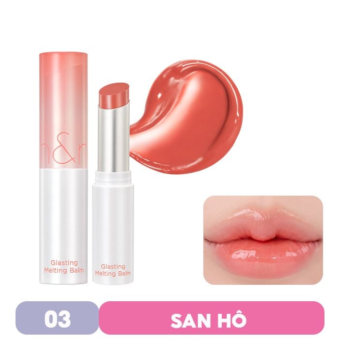 [DUSTY ON THE NUDE][VE-EASY] Son Dưỡng Dạng Thỏi Có Màu Thuần Chay Dưỡng Ẩm Mềm Môi Romand Glasting Melting Balm 3.5g