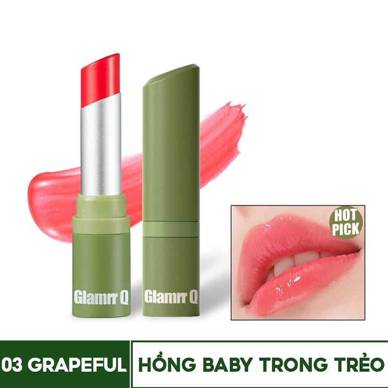 Son Dưỡng Có Màu Glamrr Q Thuần Chay Vegan Super Lip Balm 4.5g
