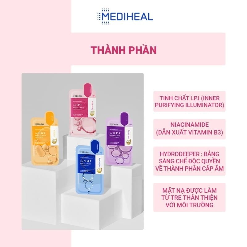 Mặt Nạ Cấp Ẩm, Dưỡng Da Mềm Mịn Mediheal Ampoule Mask