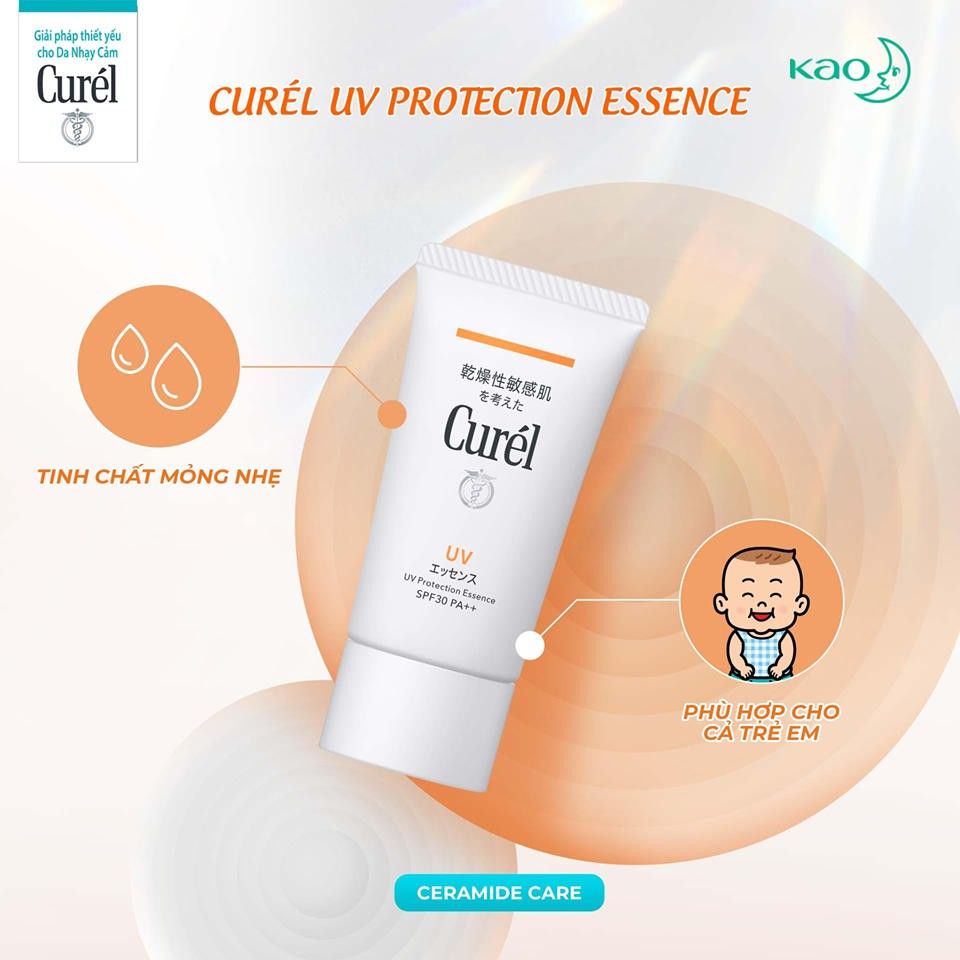 Kem Chống Nắng Curél Dạng Tinh Chất Cho Da Khô Nhạy Cảm UV Protection Essence SPF 30/PA++ 50g