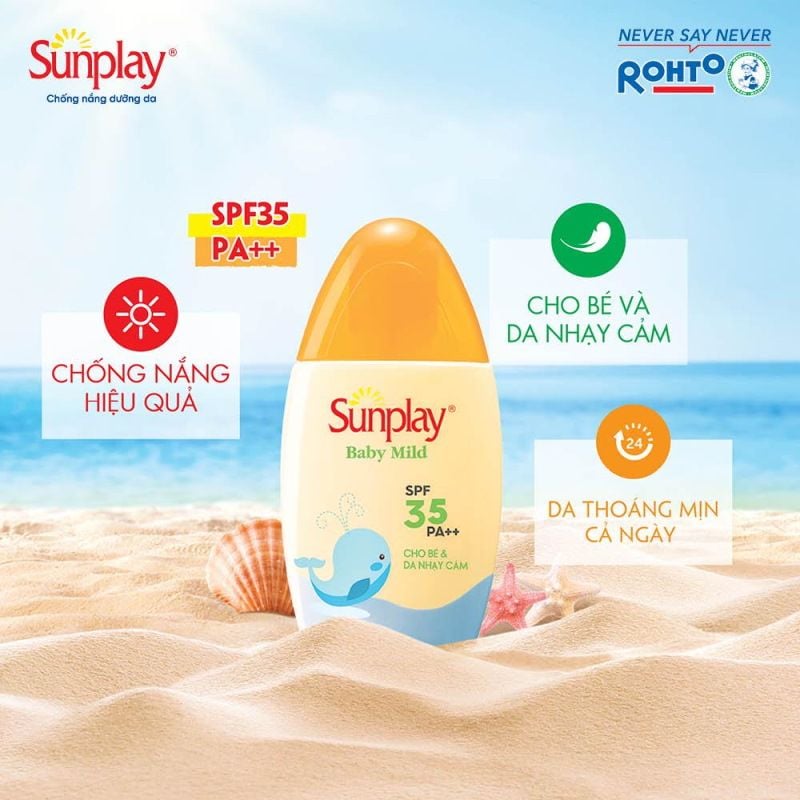 Kem Chống Nắng Dành Cho Bé Và Da Nhạy Cảm Sunplay Baby Mild SPF35/PA++ 30g