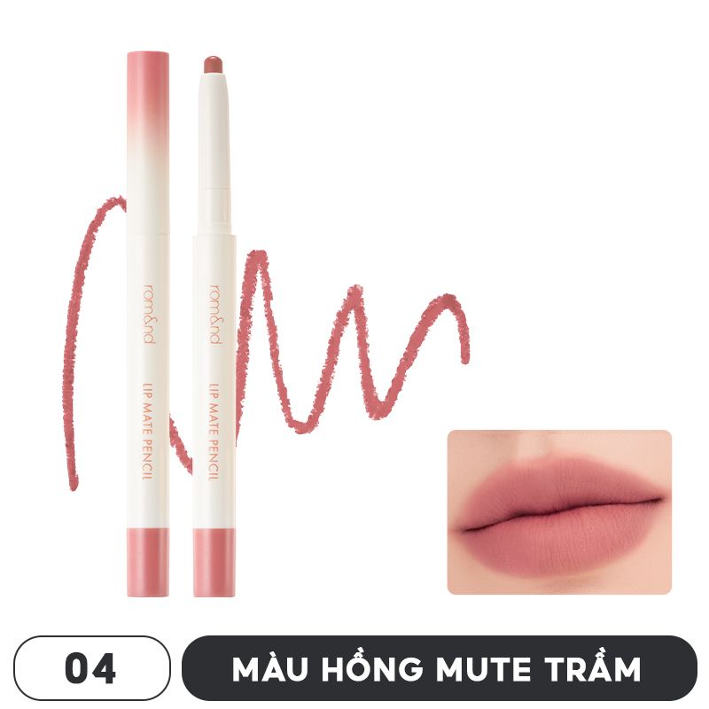 Chì Kẻ Viền Môi Nhung Lì, Lâu Trôi, Thiết Kế 2 Đầu Romand Lip Mate Pencil 0.5g