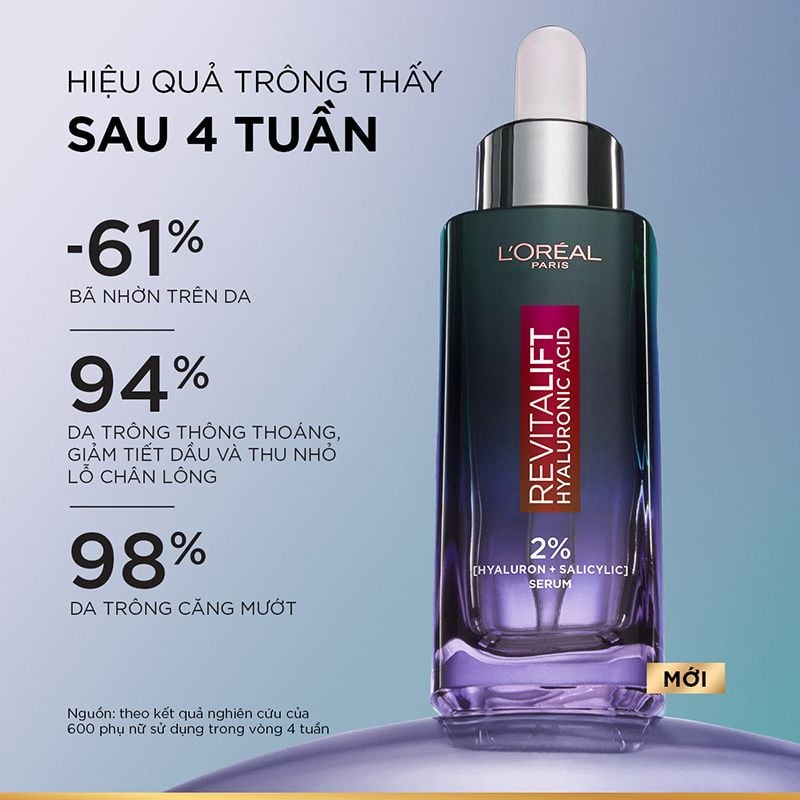 Serum L'Oreal Kiềm Dầu Ban Đêm Niacinamide 2% Revitalift Hyaluronic Acid Oil Control Serum 30ml