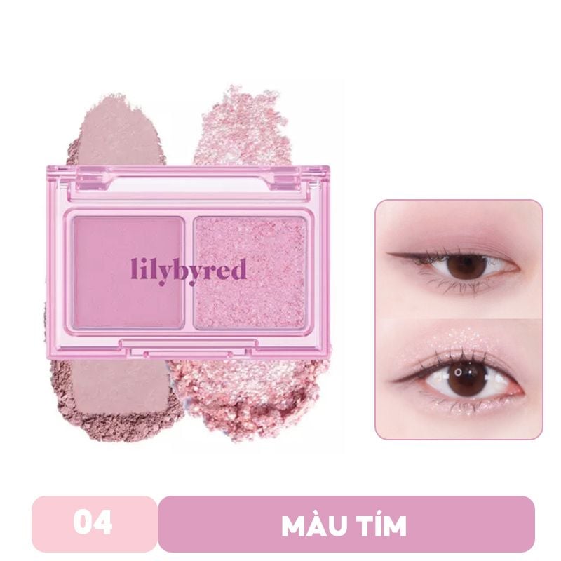 Bảng Phấn Mắt 2 Ô Siêu Xinh, Bền Màu Lilybyred Little Bitty Moment Shadow