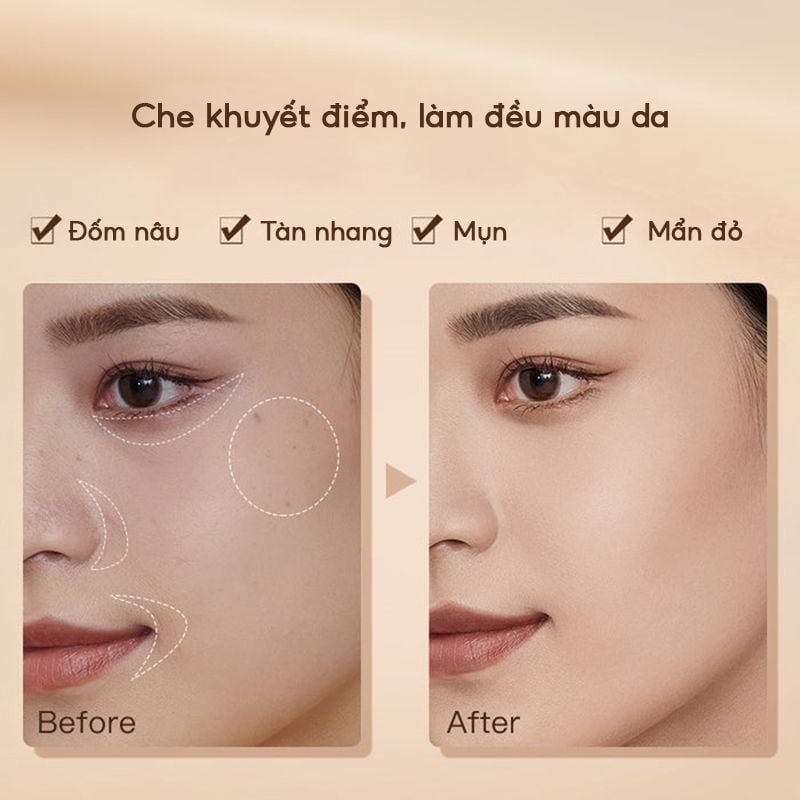 Kem Che Khuyết Điểm, Che Phủ Tự Nhiên ZEESEA Mist Soft Focus Concealer