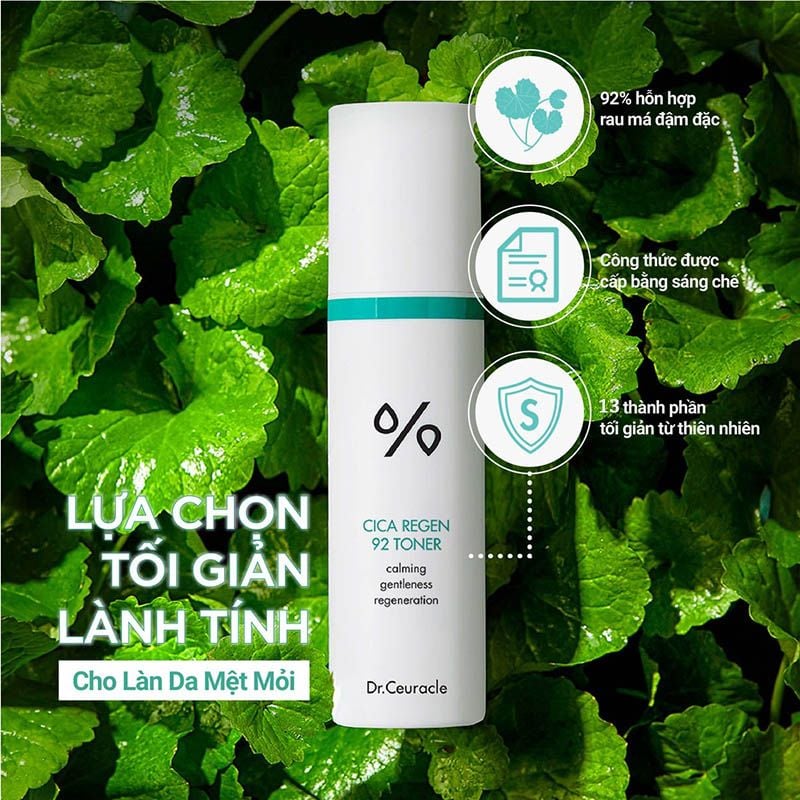 Nước Hoa Hồng Cấp Ẩm, Làm Đều Màu Da Dr.Ceuracle Cica Regen 92 Toner 120ml