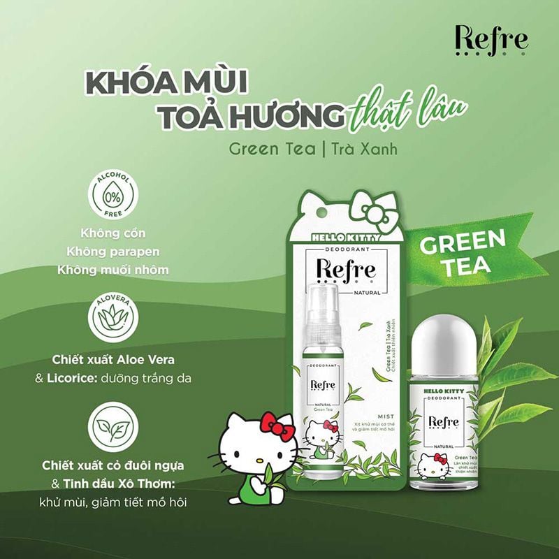 Xịt Khử Mùi Trắng Da, Giảm Thâm Sạm, Hỗ Trợ Se Khít Lỗ Chân Lông Refre Natural Deodorant Mist 30ml