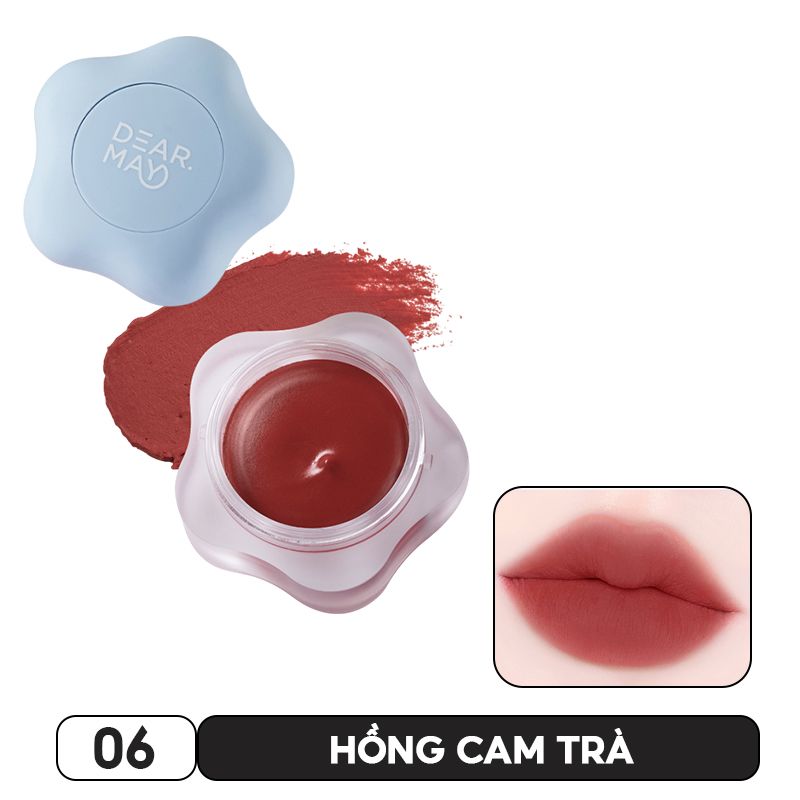 Son Kem Bùn Kiêm Má Hồng Mờ Lì Thuần Chay Dearmay Pure Falling Mood Lip Pot 6.5g